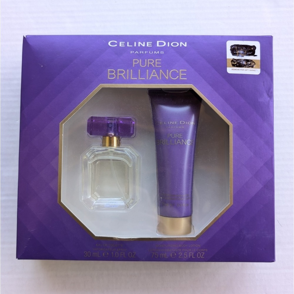 Celine Dion Pure Brilliance Perfume 1 oz & Body Lotion 2.5 oz Gift Set